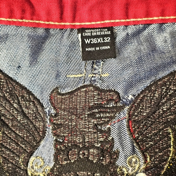 Vintage 90's Y2K Delf Trading IMPERIOUS Mens Straight Leg Blue Jeans 36 X 32 - Picture 11 of 12